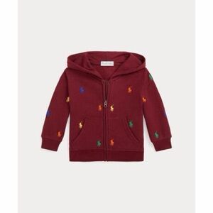 Polo Ralph Lauren Baby Polo Pony Embroidered Zip Up Hoodie in Burgendy Size 12M
